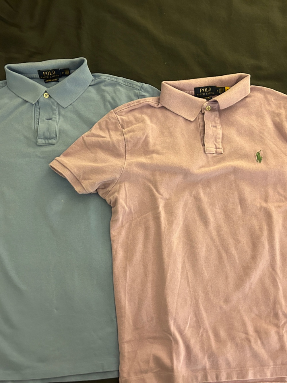 Ralph Lauren custom slim fit size medium polo shirts blue and lilac